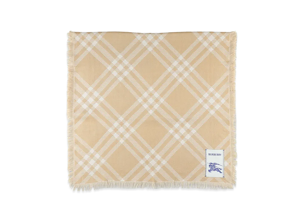Burberry Wide Silk And Wool Scarf "Sand"