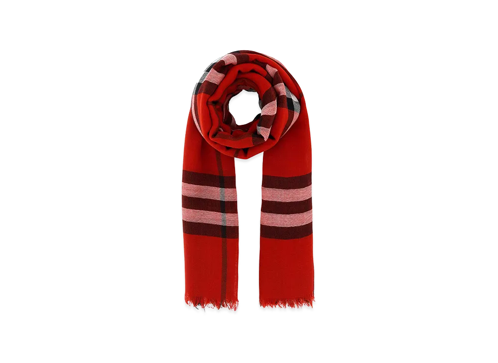 Burberry Embroidered Wool Scarf "Checked"