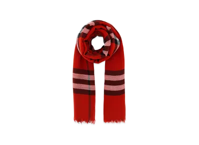 Burberry Embroidered Wool Scarf "Checked"