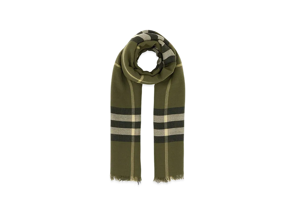 Burberry Embroidered Wool Scarf "Checked"