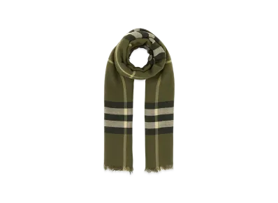 Burberry Embroidered Wool Scarf "Checked"