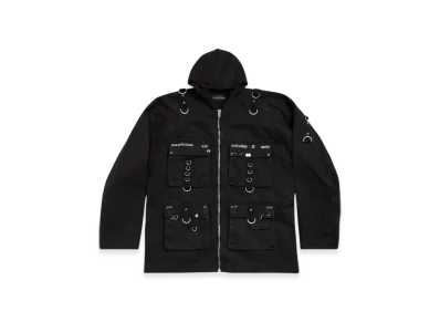 BALENCIAGA Hooded Studded Zip-Up Jacket "Black"