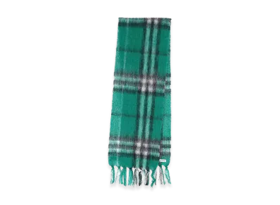 Burberry Cashmere Scarf "Check" "Green"