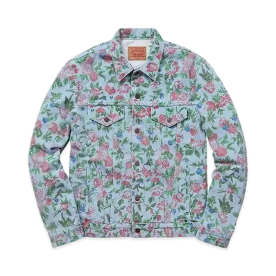 Supreme x Levi's Custom Fit Roses Trucker Jacket "Blue"