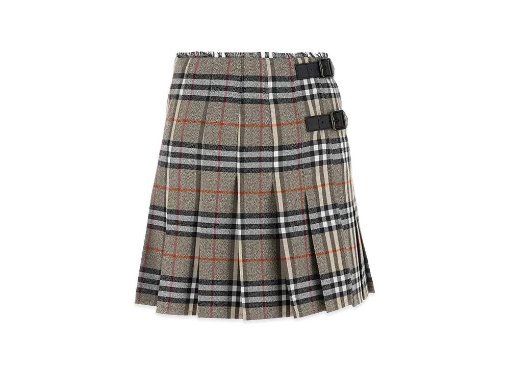 Burberry Women's Embroidered Wool Skirt "Gray"