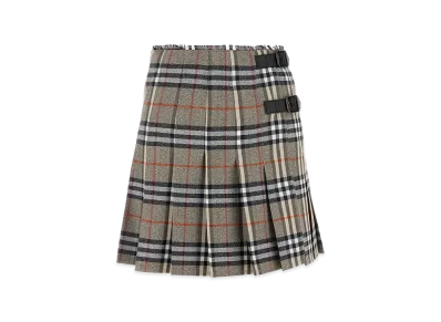 Burberry Women's Embroidered Wool Skirt "Gray"