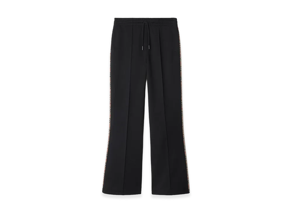 Burberry Women's Check Trim Cotton Blend Track Pants "Black"