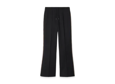 Burberry Women's Check Trim Cotton Blend Track Pants "Black"