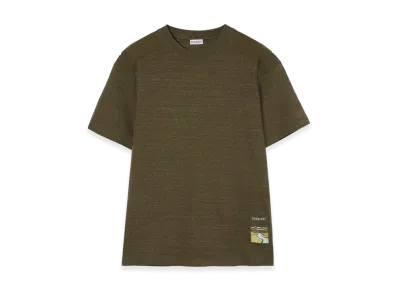 Burberry Landscape Label Cotton Tee "Thorn Green Melange"