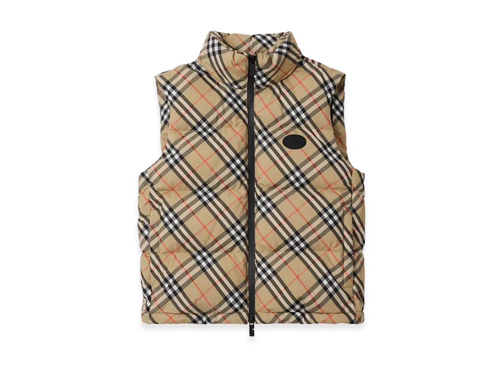 Burberry Women's Check Down Gilet "Sand Beige"