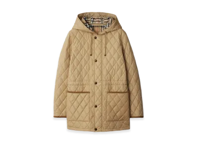 Burberry Women's Quilted Nylon Parka "Flax"