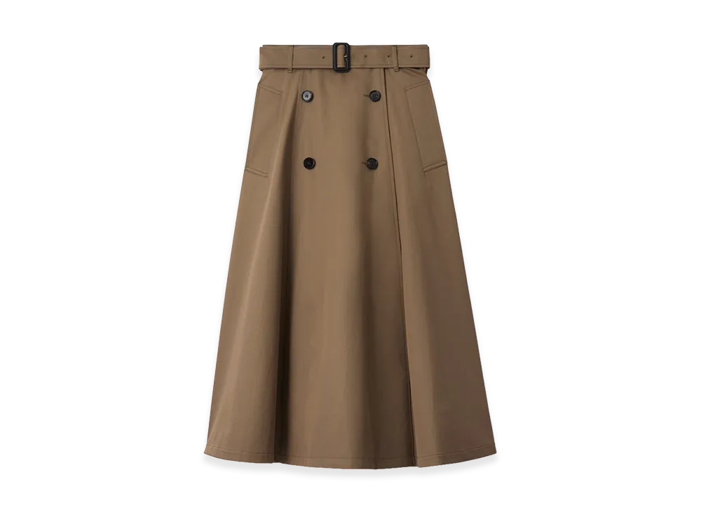 Burberry Women's Gabardine Trench Midi Skirt "Clay Brown"