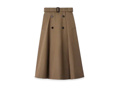 Burberry Women's Gabardine Trench Midi Skirt "Clay Brown"