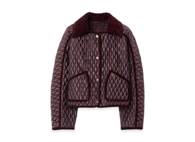 Burberry Women's Cropped Quilted Nylon Floriston Jacket "Mahogany Brown"
