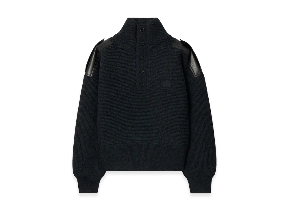 Burberry Wool Half-button Sweater "Tarmac Grey"