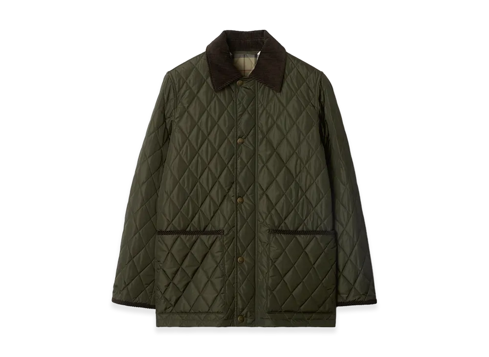 Burberry Women's Quilted Nylon Barn Jacket "Shale/Blush"