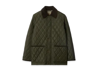 Burberry Women's Quilted Nylon Barn Jacket "Shale/Blush"