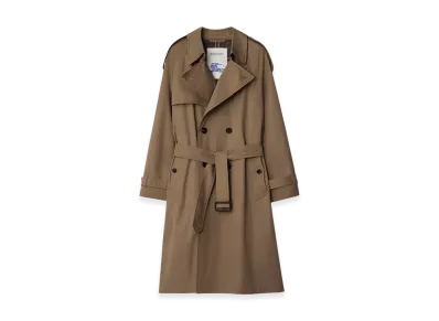 Burberry Long Gabardine Chestwood Trench Coat "Clay Brown"