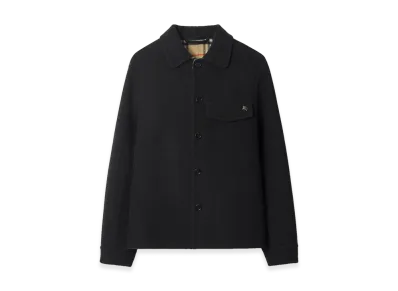 Burberry Wool Overshirt "Black/Sand Beige"