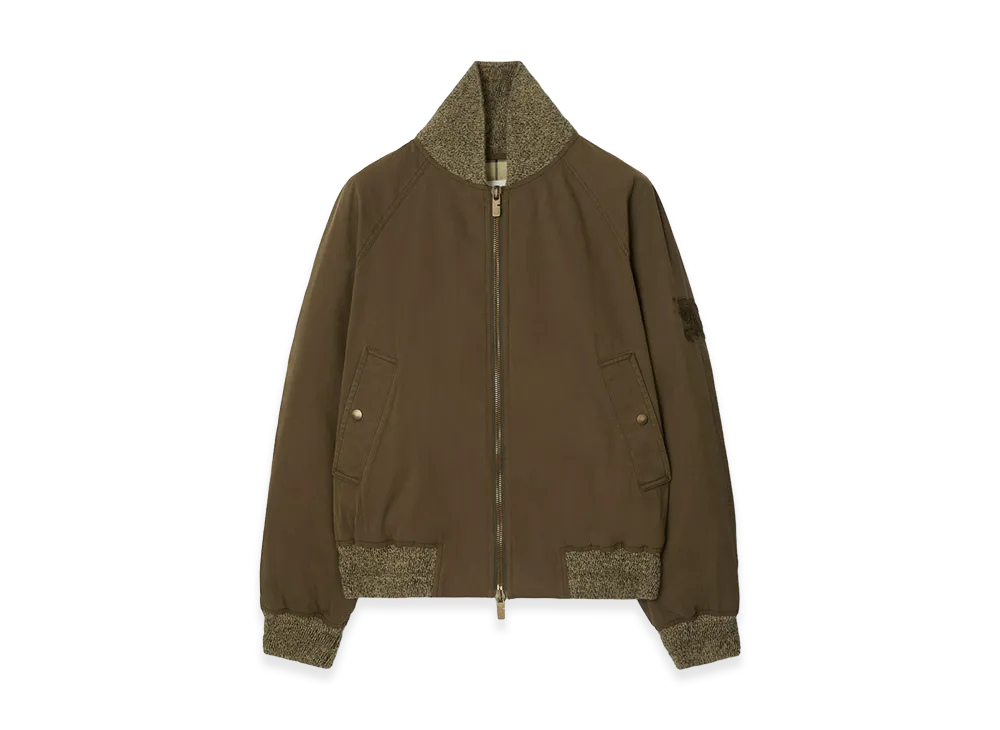 Burberry Gabardine Bomber Jacket "Thorn Green"