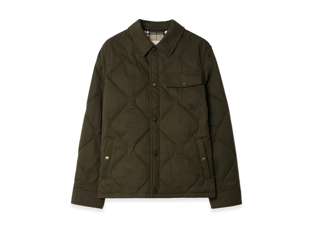 Burberry Gabardine Padded Overshirt "Juniper Green"
