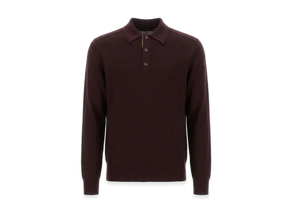 Burberry Shirt With Polo Collar "Bordeaux"
