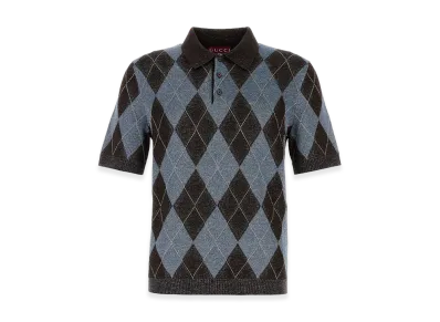 GUCCI Embroidered Wool Blend Polo Shirt "Printed"