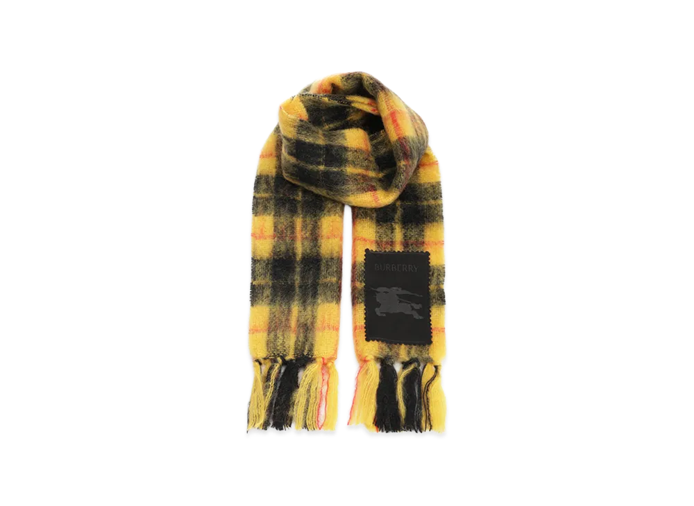 Burberry Embroidered Mohair Blend Scarf "Checked"