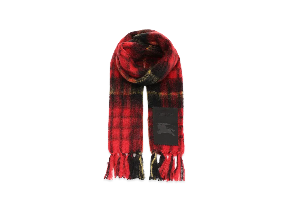 Burberry Embroidered Mohair Blend Scarf "Checked"