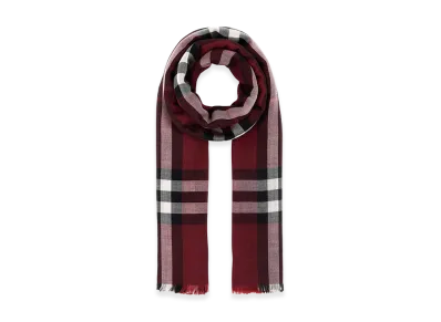 Burberry Embroidered Wool Blend Scarf "Checked"
