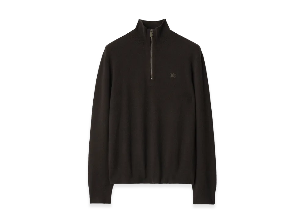 Burberry Cashmere Blend Half-zip Sweater "Scorched Brown"