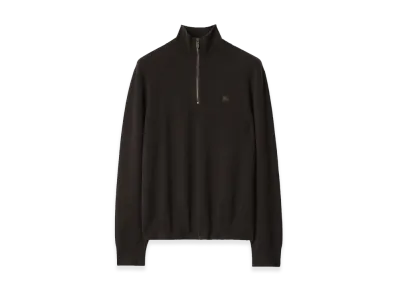 Burberry Cashmere Blend Half-zip Sweater "Scorched Brown"
