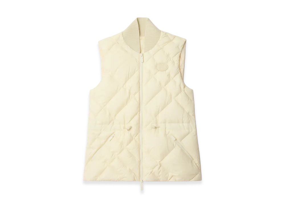 Burberry Women's Check Stitch Nylon Gilet "Ceramic White"