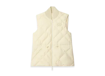 Burberry Women's Check Stitch Nylon Gilet "Ceramic White"