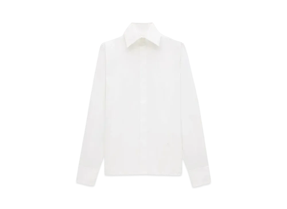 Saint Laurent Women's Shirt in Cotton Poplin "Blanc"