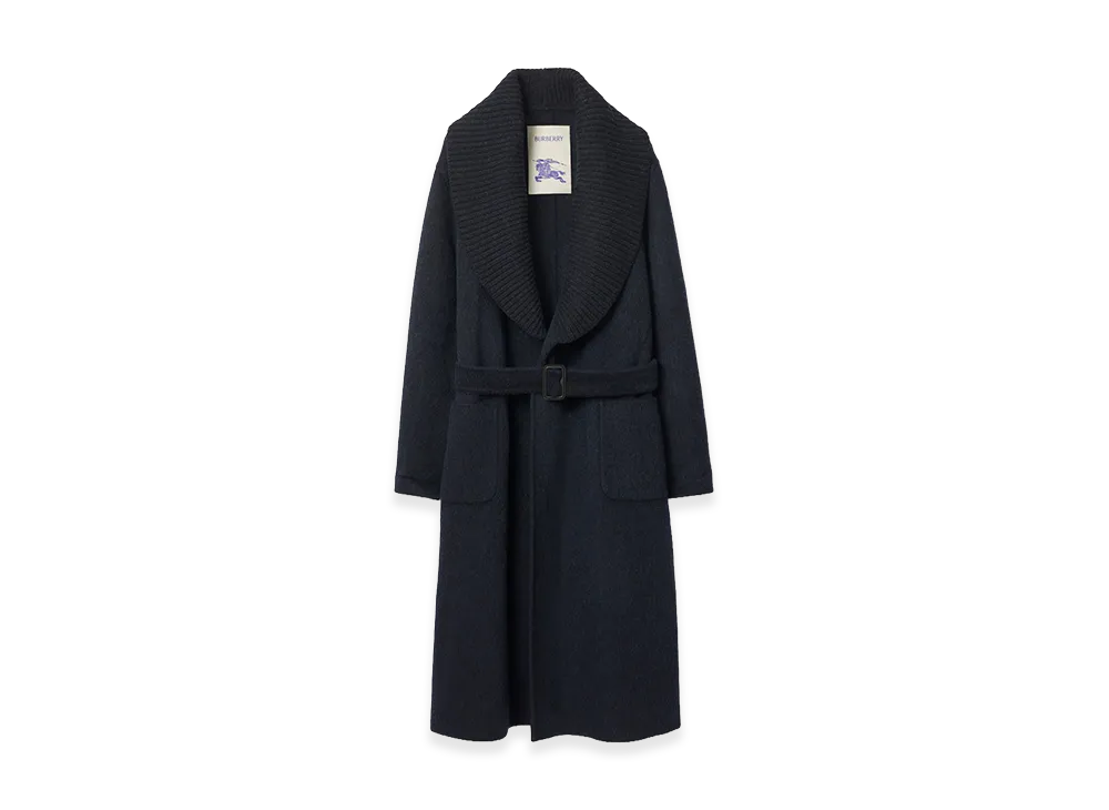 Burberry Wool Mohair Blend Coat "Night Melange"