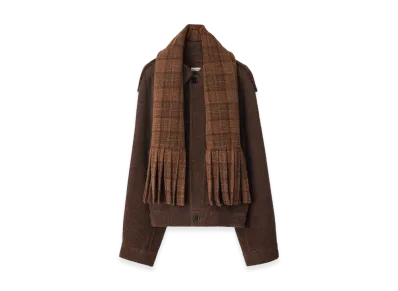 Burberry Detachable Scarf Wool Blend Jacket "Ginger/Ginger"