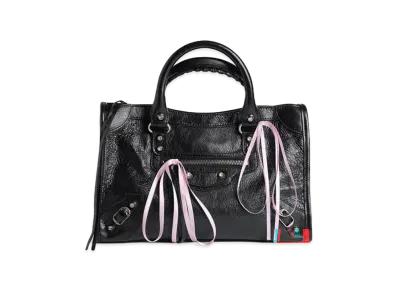 BALENCIAGA Women's Le City Bag Small "Black/Petal Pink"