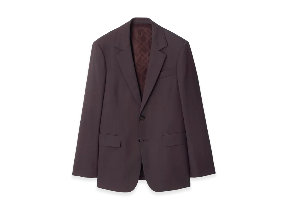 Burberry Wool Tailored Jacket "Wine Red Melange"