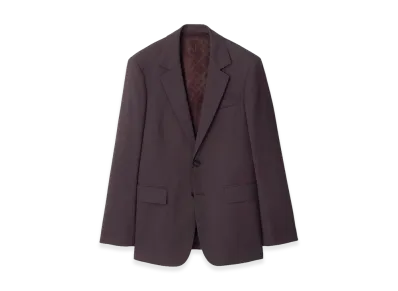 Burberry Wool Tailored Jacket "Wine Red Melange"