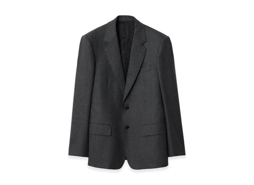 Burberry Wool Flannel Tailored Jacket "Brisk Grey"