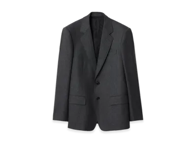 Burberry Wool Flannel Tailored Jacket "Brisk Grey"