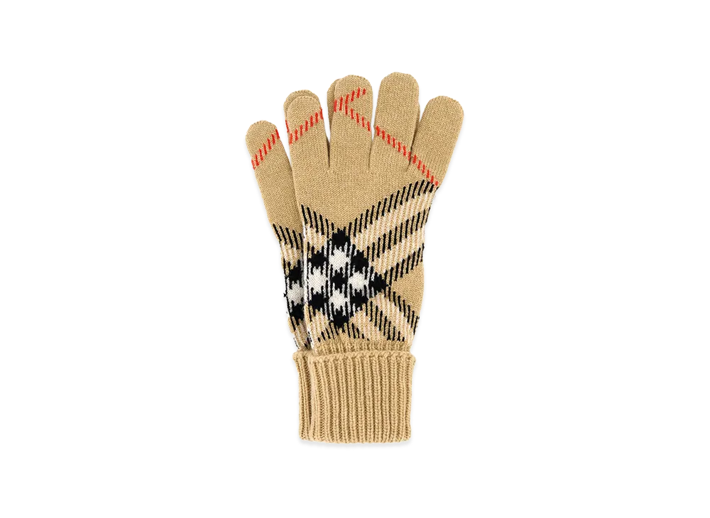 Burberry Embroidered Cashmere Blend Gloves "Printed"