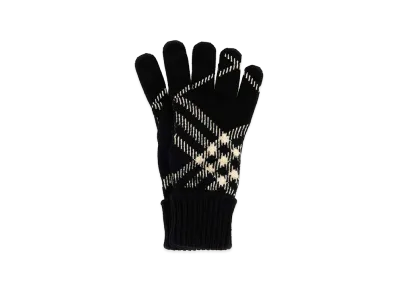 Burberry Embroidered Cashmere Blend Gloves "Checked"
