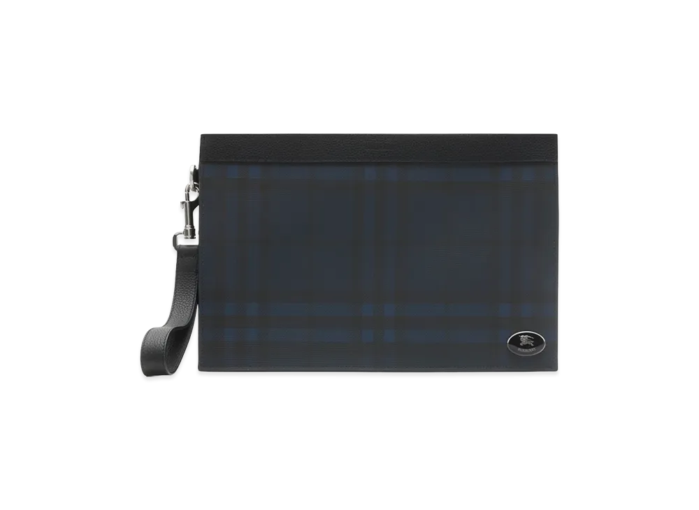 Burberry Check Zip Pouch "Navy"