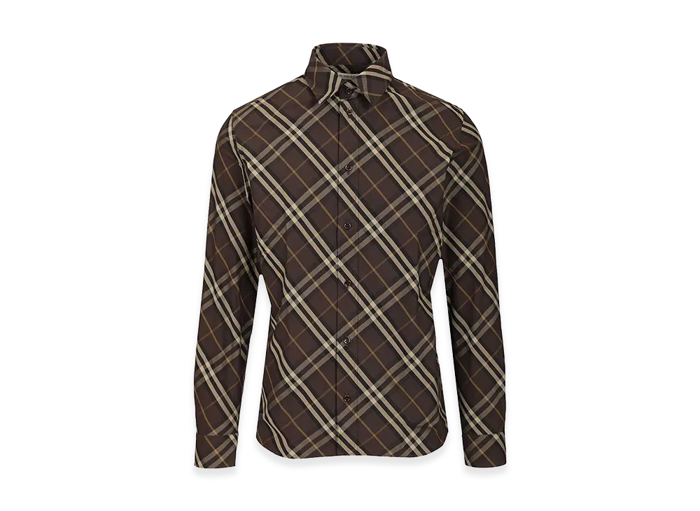 Burberry Check Cotton Shirt "Brown"