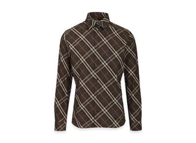Burberry Check Cotton Shirt "Brown"