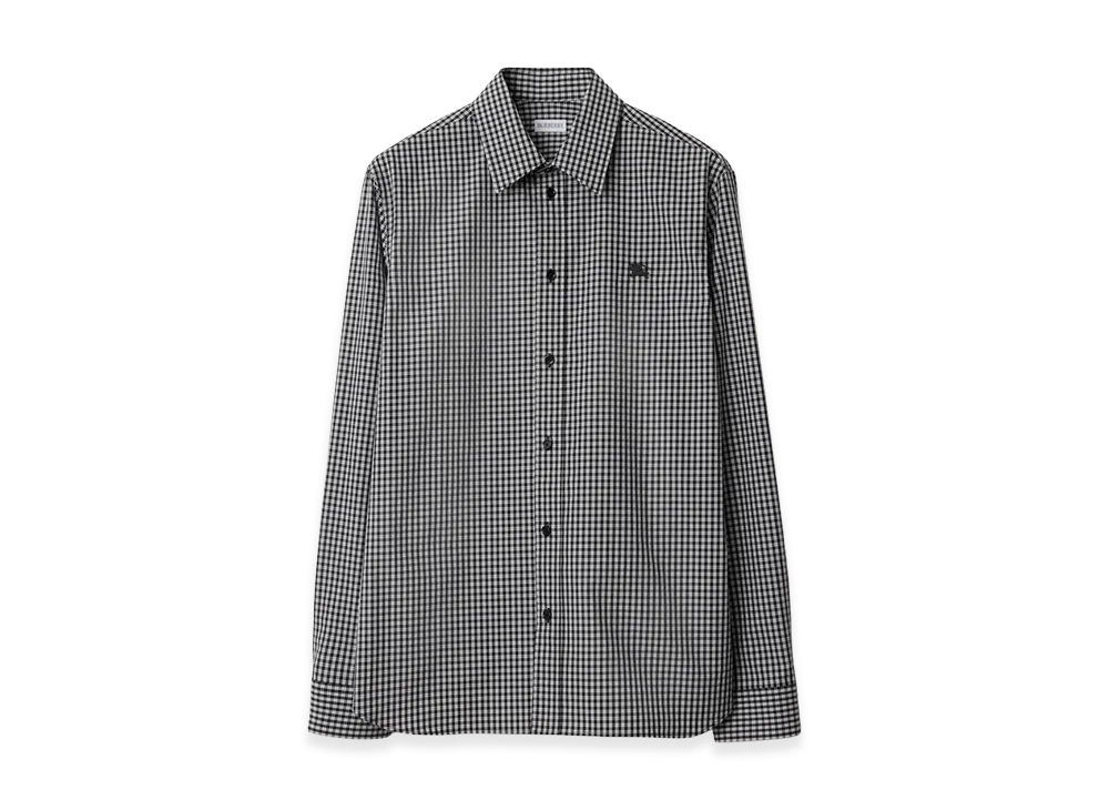 Burberry Relaxed Fit Check Cotton Shirt "Black/White"