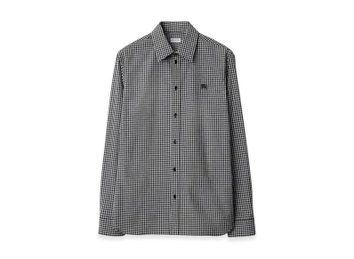 Burberry Relaxed Fit Check Cotton Shirt "Black/White"