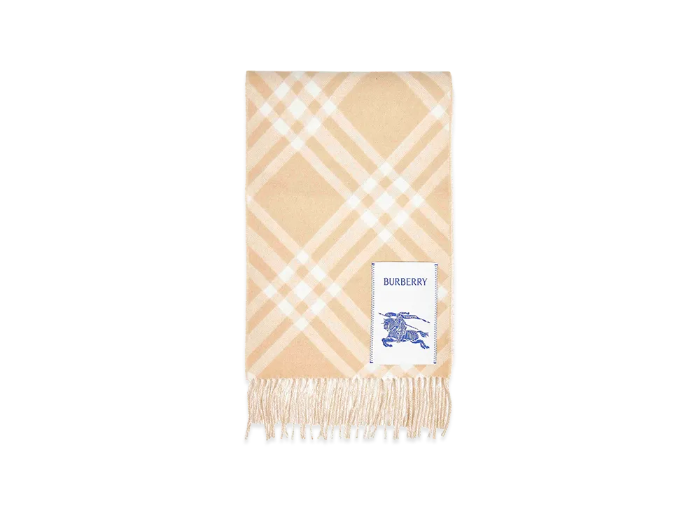 Burberry Embroidered Cashmere Scarf "Sand"